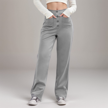 Stijlvol & Comfortabel - Elastische broek met hoge taille