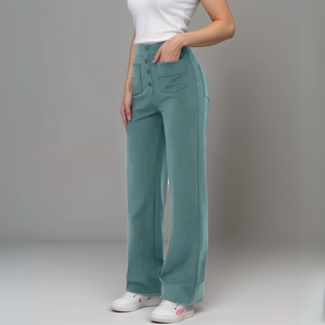 Stijlvol & Comfortabel - Elastische broek met hoge taille
