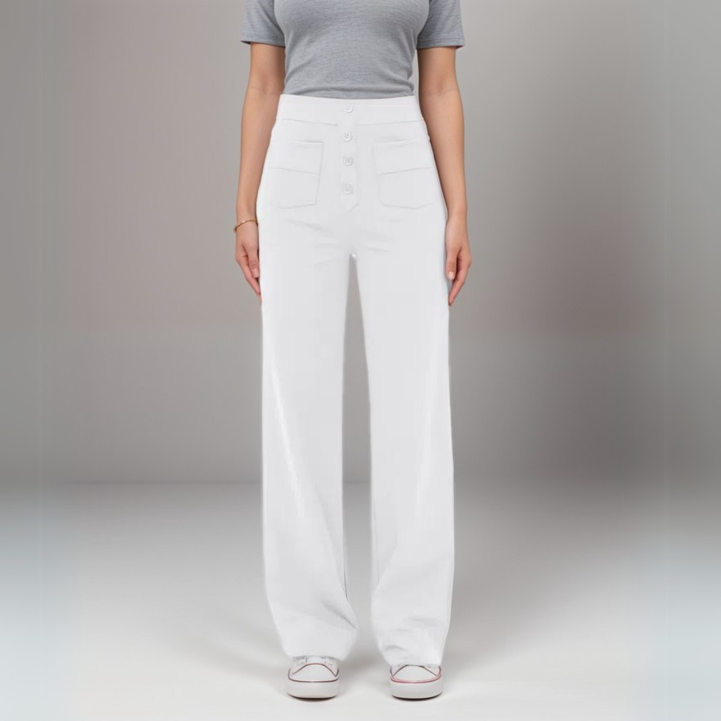 Stijlvol & Comfortabel - Elastische broek met hoge taille