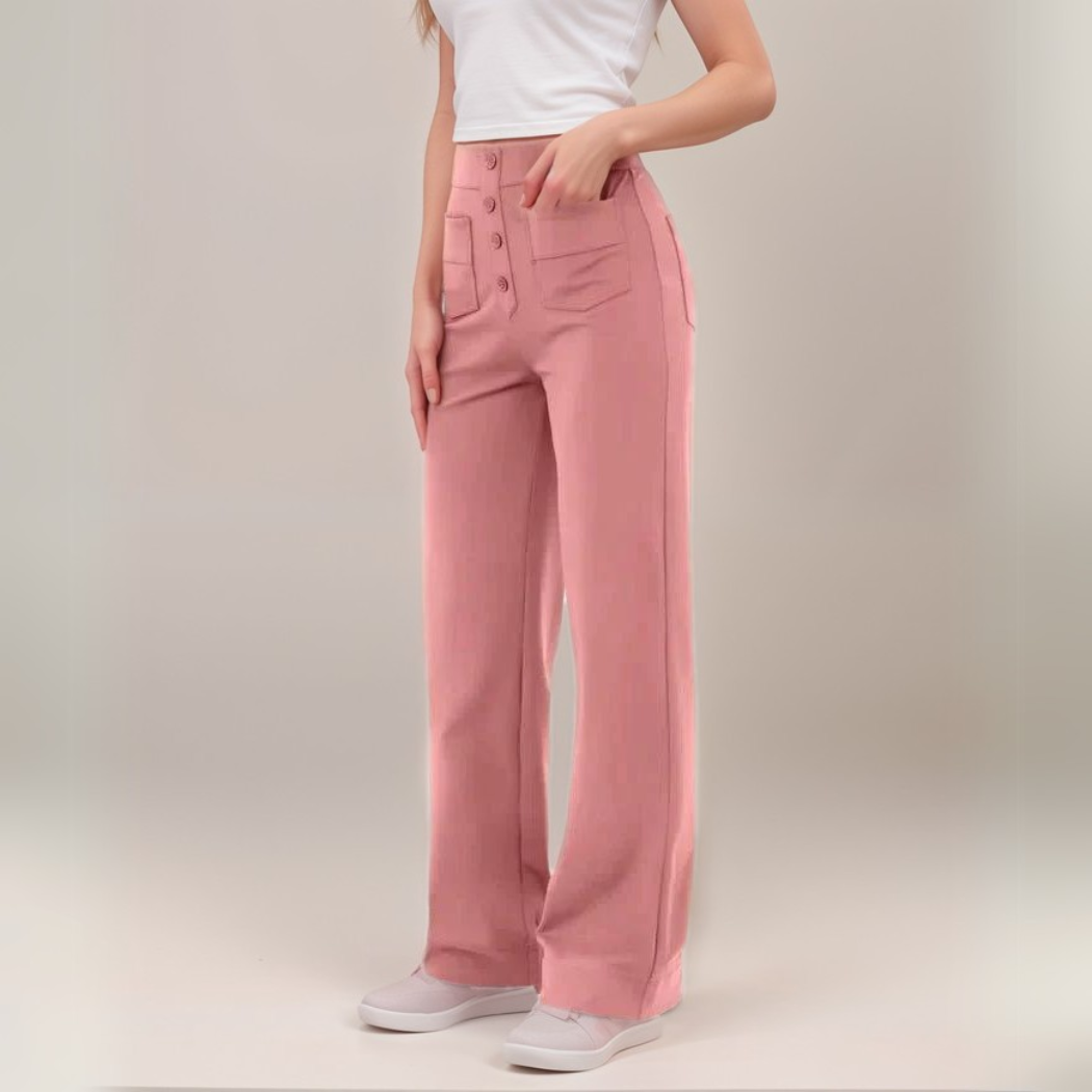 Stijlvol & Comfortabel - Elastische broek met hoge taille