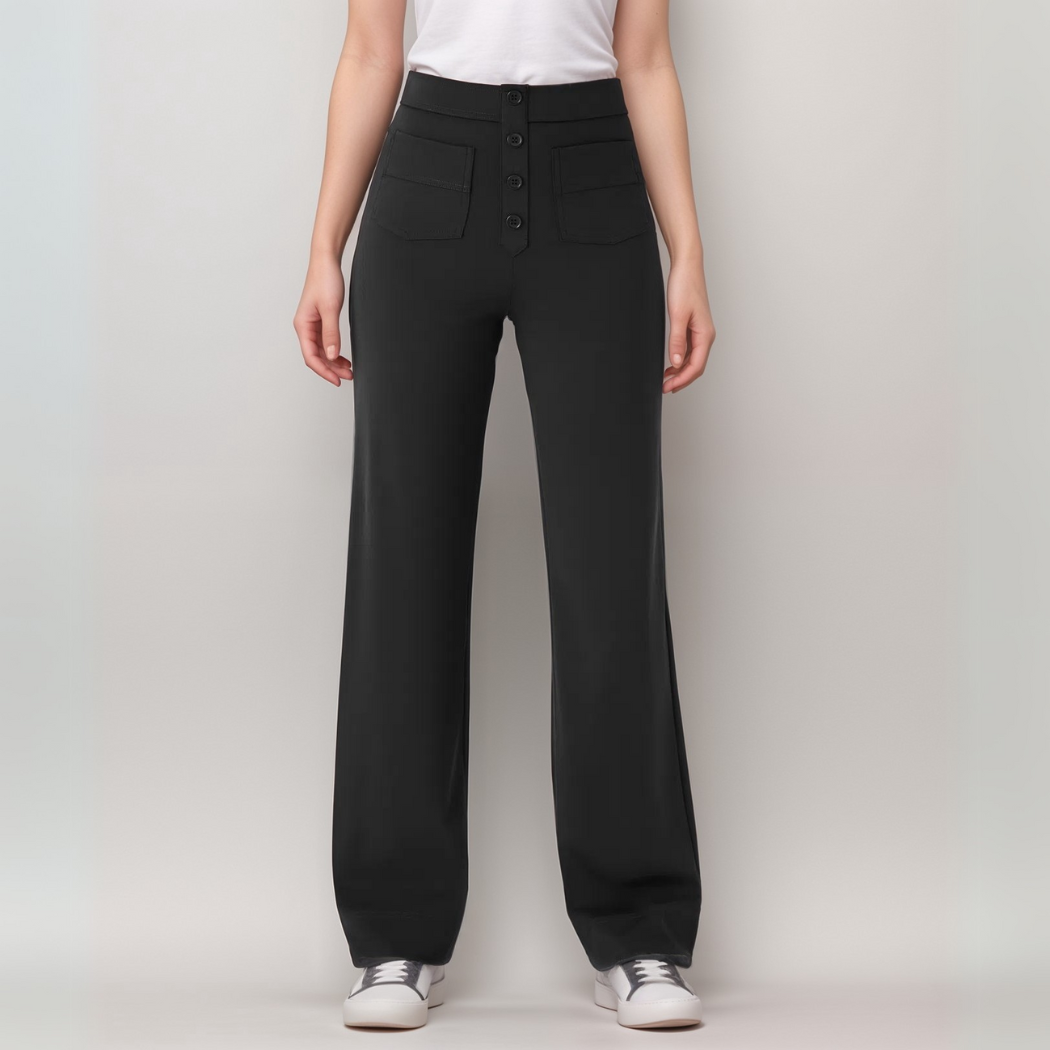 Stijlvol & Comfortabel - Elastische broek met hoge taille