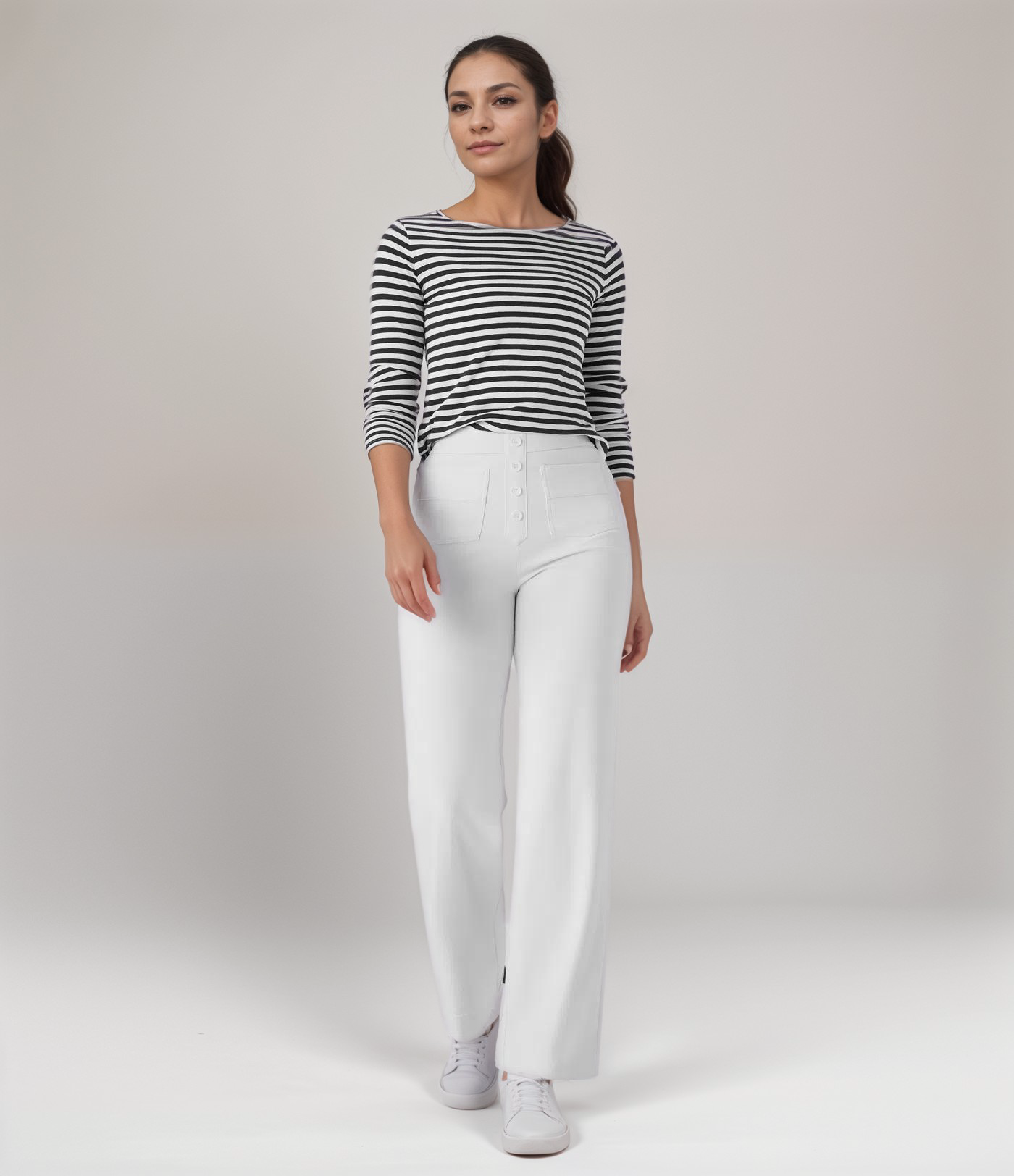 Stijlvol & Comfortabel - Elastische broek met hoge taille