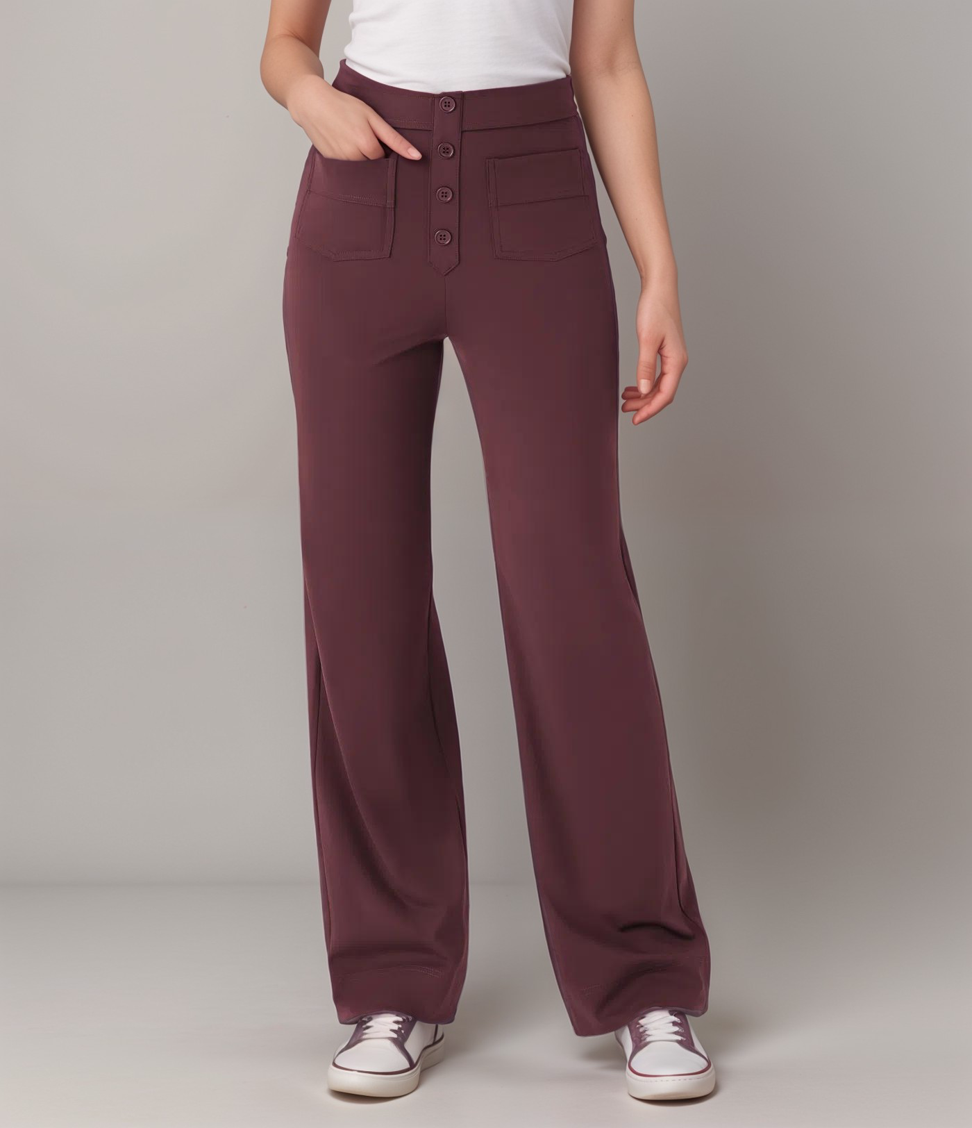 Stijlvol & Comfortabel - Elastische broek met hoge taille