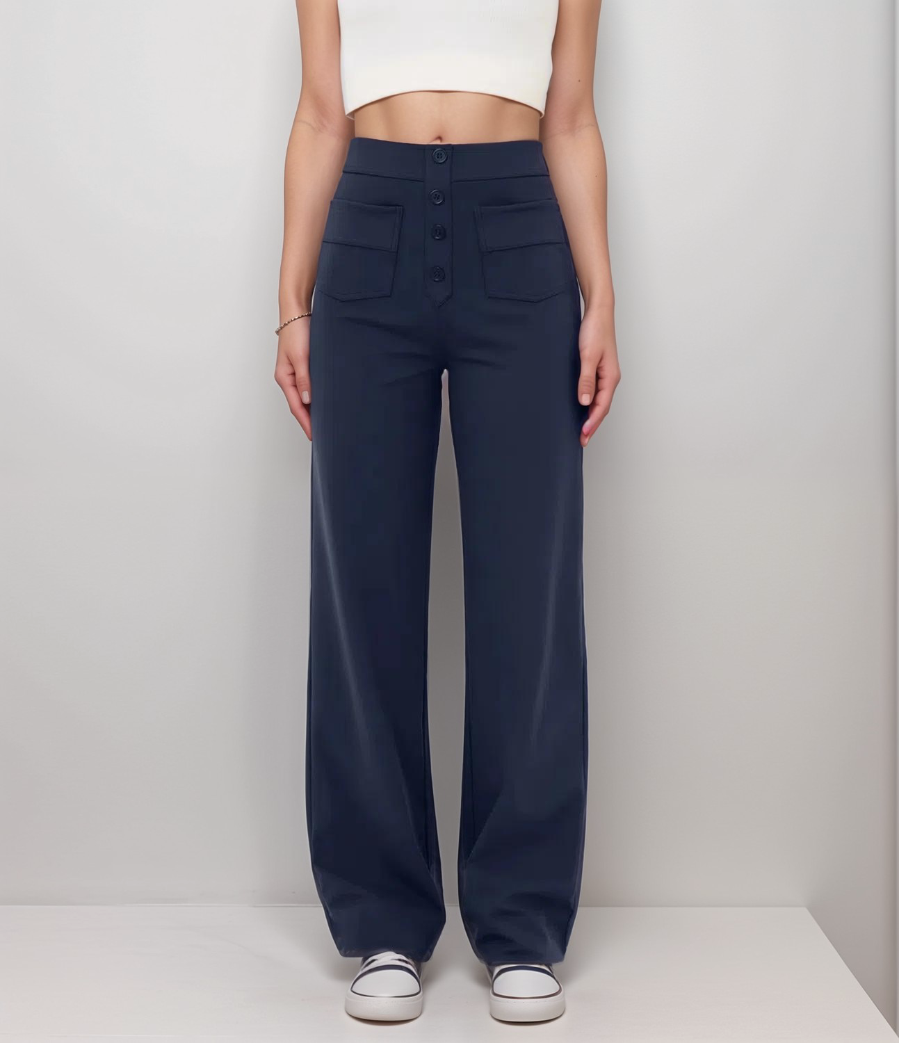 Stijlvol & Comfortabel - Elastische broek met hoge taille