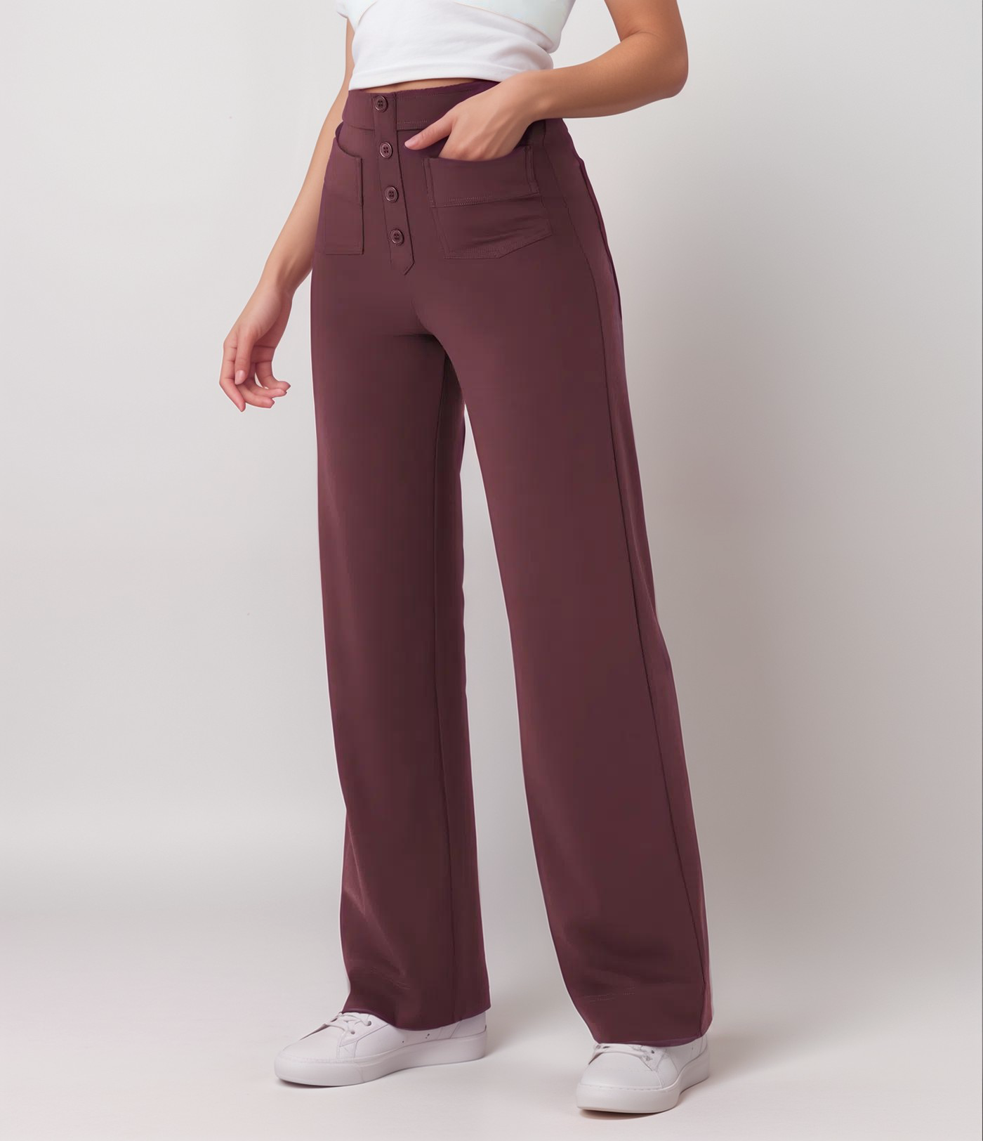 Stijlvol & Comfortabel - Elastische broek met hoge taille